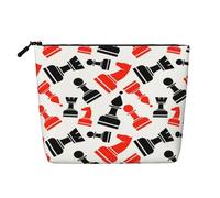 FEYUNYAN Trousse de maquillage résistante à l'eau pour femme, trousse de maquillage avec fermeture éclair, pochette légère pour articles de toilette, fournitures artistiques, motif échecs