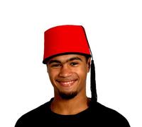 Fez Religion - BOLAND - Rouge - Adulte - Chapeau en feutre avec liseré et gland noir