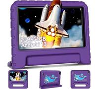fezawio Tablette Tactile 7 Pouces Android 13, 7Go RAM 64Go ROM (TF 512Go), 3500mAh, Caméras 5MP+8MP, WiFi 6 & Bluetooth 5.0, Tablette PC Portable avec Étui de Protection EVA Violet