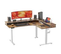 FEZIBO Bureau Assis Debout Angle Électrique - 160*120 cm 3 Moteurs Bureau Debout Réglable en Hauteur avec 3 Tiroirs, Angle Réversible, Système Anti-Collision, Panneau Contrôle à 3 Fonctions Mémoires