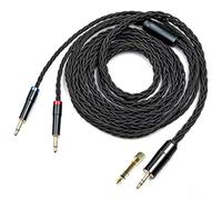 Fezzlo Câble de casque pour moniteur, fil de casque supra-auriculaire, 8 brins en cuivre allemand, double prise 3,5 mm, compatible avec Hifiman Edition XS HE400SE MEZE109 Pro FiiO FT1 FT7 pour