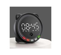Ff-g60q Cute Bluetooth Speaker Alarm Clock Support Fm / Tf Card Wireless Mini Clock(black)