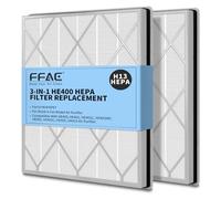 FFAC Lot de 2 filtres de rechange HE401 pour purificateur d'air Shark à 4 ventilateurs, filtre HEPA HE400 compatible avec purificateur d'air Shark HE401 HE402 HE405 HE400, pièce HE4FKPET