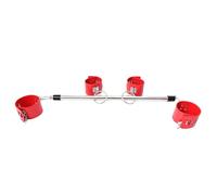 FFBHBLD Barre D'écartement en Métal avec Menottes Réglables pour Poignets et Chevilles, Ensemble Bondage Jouet Sexuel Érotique pour Amateurs de Bondage Couples Débutants et Professionnels,Red Rot