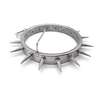 FFBHBLD Collier en Métal Lourd de 2 Cm de Haut avec Pointes Amovibles, Collier D'esclave Torture Fétichisme BDSM Bondage Jeu de Contrainte pour Couples, Argent, Ø 13.7mm