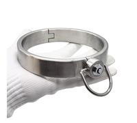 FFBHBLD Collier Ras-du-Cou en Acier Inoxydable avec Anneau Torique, Jeu de Rôle Érotique, avec Fermeture à Pression, Esclave Bondage Fétichisme SM Jouets Sexuels, Argent, Ø 13.5mm