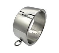 FFBHBLD Colliers/Menottes en Acier Inoxydable 5 Cm, Collier de Cou Verrouillable en Métal Ultra-résistant, Anneaux Toriques, Jouets Sexuels BDSM pour Hommes et Femmes, Argent,Ø 11.7mm