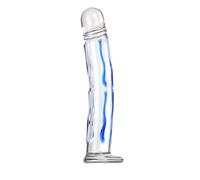 FFBHBLD Gode Anal en Verre Transparent, Gode Réaliste, Petit, Moyen et Grand, Plug Anal, Stimulation du Point G, Jouet Sexuel, Transparent,M