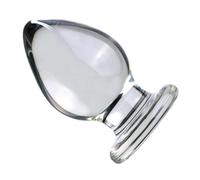 FFBHBLD Gode Anal Géant en Verre, Plug Anal en Cristal Lisse, Perles Anales Extra-Larges, Dilatateur D'anus, Masseur de Prostate, Perles Anales, Sextoy Anal Transparent,C