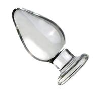 FFBHBLD Gode Anal Géant en Verre, Plug Anal en Cristal Lisse, Perles Anales Extra-Larges, Dilatateur D'anus, Masseur de Prostate, Perles Anales, Sextoy Anal Transparent,B