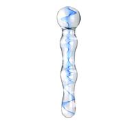 FFBHBLD Gode Anal Réaliste Coloré en Verre Transparent de 18 Cm de Long, Plug Anal, Perles Anales, Plug Anal Lisse, Dilatateur Anal, Masseur de Prostate, Jouet Sexuel SM pour Couples,Blue Blau