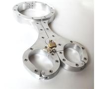 FFBHBLD Menottes Verrouillables en Métal BDSM, Contraintes de Bondage, Menottes, Retenue D'esclave, Collier de Cou en Aluminium, Kit de Menottes, Jouet Sexuel pour Couples, Métallique,Frau