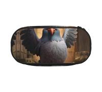 FFCVZAA Trousse à crayons avec imprimé pigeon de dessin animé - Trousse de maquillage de voyage - Trousse de toilette pour étudiant, Noir , Taille unique, Organiseur de sac