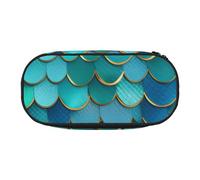 FFCVZAA Trousse à crayons tendance avec imprimé écailles de sirène - Trousse de maquillage pour l'école et les étudiants, Noir , Taille unique, Organiseur de sac