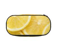 FFCVZAA Trousse de toilette tendance avec imprimé citron jaune, Noir , Taille unique, Organiseur de sac