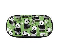 FFCVZAA Trousse de toilette tendance avec imprimé panda en bambou, trousse de maquillage, trousse de toilette pour étudiant, Noir , Taille unique, Organiseur de sac