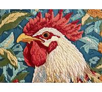 FFDONGTEGO Kit De Loquet Crochet CréAtion de Tapis,Animaux,un beau coq,DIY Adulte Kit De Tapis À Crochets,rugs Point Noué Adapté À La Décoration De La Maison,52x38cm