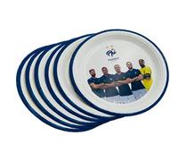 FFF 6 x Assiette jetable Collection officielle Equipe de France de Football - 23 cm