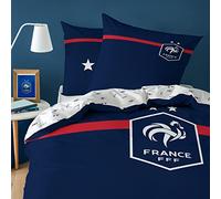 FFF Challenge Parure de lit imprimée | 100% Coton | OEKO-TEX | Housse de Couette 240x220cm+2 Taies d'oreiller 63x63cm | Imprmé Garçon | Bleu.