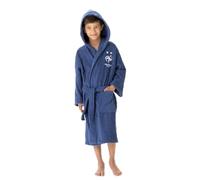 FFF Peignoir à Capuche Brodé Enfant Garçon 10 à 12 ans | 100% COTON certifié OEKO-TEX | Bleu