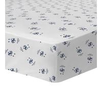 FFF Rayures Drap Housse imprimé 100% Coton - Licence Officielle | 90x190/200 cm bonnet 30 cm | Pour matelas 1 personne | Chambre enfant | Certification Oeko-Tex