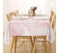 FFFASFY Nappe Carrée 180x180 cm, Nappe Imperméable Anti Tache, Marbre Nappe Gris Rose Lavable en Machine, Linge de Table pour Table Basse, Salle à Manger et Jardin Extérieur