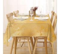 FFFASFY Nappe Carrée 180x180 cm, Nappe Imperméable Anti Tache, Or Nappe Or Lavable en Machine, Linge de Table pour Table Basse, Salle à Manger et Jardin Extérieur