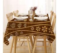 FFFASFY Nappe Carrée 180x180 cm, Nappe Imperméable Anti Tache, Plantes Nappe Marron Lavable en Machine, Linge de Table pour Table Basse, Salle à Manger et Jardin Extérieur