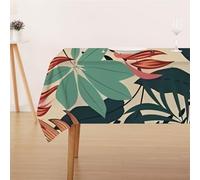 FFFASFY Nappe Carrée 180x180 cm, Nappe Imperméable Anti Tache, Vintage Nappe Marron Clair Lavable en Machine, Linge de Table pour Table Basse, Salle à Manger et Jardin Extérieur