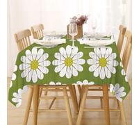 FFFASFY Nappe Carrée 90x90 cm, Nappe Imperméable Anti Tache, Fleurs Nappe Couleur Verte Lavable en Machine, Linge de Table pour Table Basse, Salle à Manger et Jardin Extérieur