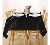 FFFASFY Nappe Carrée 90x90 cm, Nappe Imperméable Anti Tache, Marbre Nappe Noir Et Or Lavable en Machine, Linge de Table pour Table Basse, Salle à Manger et Jardin Extérieur