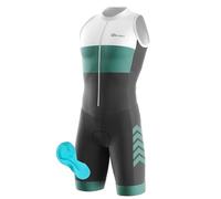 FFFF & OLFEH Mens Pro trifonction manches courtes Triathlon plus proche pour le Racing Tri Suit, pour Course À Pied, Natation, Cyclisme Body (Q2,S)