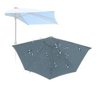 FFFF & OLFEH Toile de rechange parasol demi-lune 270 m 300 m - Housse extérieure 5 baleines, Auvent de Rechange pour Parasol de Terrasse Tissu de Rechange (Gris,3.0M)