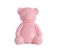 FFFTAN Petite Statue,Mignon Creative Simple Céramique Rose Abstrait Ours Statue Belle Petit Artisanat pour Voiture Maison Bureau Étagère Décor Famille Couples Collection Art Cadeau