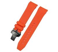 FFHAO Bracelet de montre en caoutchouc à extrémité incurvée pour Tissot T120 Seastar T120407A T120417A Noir Orange Bracelet de montre en silicone 21 mm 22 mm, 22mm, Agate