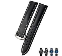 FFHAO Bracelet de montre en cuir de vache 21 mm, 20 mm, 22 mm pour Omega Seamaster 300 Speedmaster, 20mm, Agate