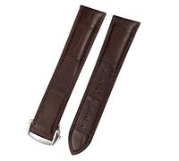 FFHAO Bracelet de montre en cuir de vache crocodile de 18 mm, 19 mm, 20 mm, 21 mm, 22 mm pour bracelet Omega Seamaster 300 Speedmaster DE VILLE AT150 (couleur : 21 mm, taille : 19 mm)