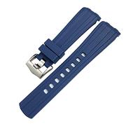 FFHAO Bracelet en caoutchouc de 19 mm, 20 mm, 21 mm, 22 mm - Compatible avec Omega Moon Watch Speedmaster AT150 Seamaster 300 - Bracelet en caoutchouc avec extrémité incurvée, 20mm, Agate