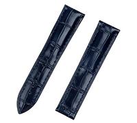 FFHAO Bracelet en cuir de veau véritable en grain de bambou pour montre Omega Seamaster Speedmaster 300 DeVille avec logo, 22mm-Gold Buckle, Agate