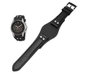 FFHAO Bracelet en cuir véritable pour Fossil CH2592 CH2564 CH2565 CH2891CH3051 bracelet de poignet 22 mm pour homme avec style rivet, 22mm, Agate