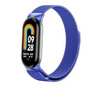 FFHDJL Bracelet à boucle milanaise pour Xiaomi Mi Band 8 NFC en acier inoxydable à libération rapide Correa Miband8 Bracelet Mi Band 8 Accessoires (Bleu)