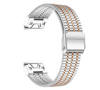 FFHDJL Bracelet de montre en acier inoxydable à ajustement rapide pour Garmin Watch Fenix 6 7 Pro 5 Plus 5s 6s 7s sans espace 26 mm 22 mm 3HR 945 extrémité incurvée (argent RG, 26 mm)