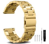 FFHDJL Bracelet de montre en acier inoxydable brossé mat à libération rapide 18 mm, 20 mm, 22 mm, bracelet de rechange pour montre intelligente homme et femme