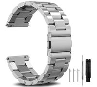 FFHDJL Bracelet de montre en acier inoxydable brossé mat à libération rapide 18 mm, 20 mm, 22 mm, bracelet de rechange pour montre intelligente homme et femme