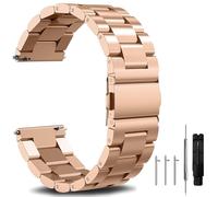 FFHDJL Bracelet de montre en acier inoxydable brossé mat à libération rapide 18 mm, 20 mm, 22 mm, bracelet de rechange pour montre intelligente homme et femme