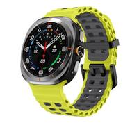 FFHDJL Bracelet marin pour Samsung Galaxy Watch Ultra 47 mm Accessoires Sport Silicone Correa Bracelet pour Galaxy Watch 7 Ultra 47 mm (Vert citron/gris)