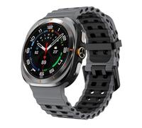 FFHDJL Bracelet marin pour Samsung Galaxy Watch Ultra 47 mm Accessoires Sport Silicone Correa Bracelet pour Galaxy Watch 7 Ultra 47 mm (Charbon Noir-Noir)