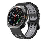 FFHDJL Bracelet marin pour Samsung Galaxy Watch Ultra 47 mm Accessoires Sport Silicone Correa Bracelet pour Galaxy Watch 7 Ultra 47 mm (Noir-Gris)