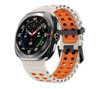 FFHDJL Bracelet marin pour Samsung Galaxy Watch Ultra 47 mm Accessoires Sport Silicone Correa Bracelet pour Galaxy Watch 7 Ultra 47 mm (Starlight Orange)