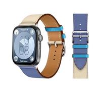FFHDJL Bracelet rétro en cuir de vachette italien pour Huawei Watch Fit 3 - Bracelet de rechange rapide Correa pour montre Huawei Fit 3 Fit 2 (bleu blanc 23, Fit 3)